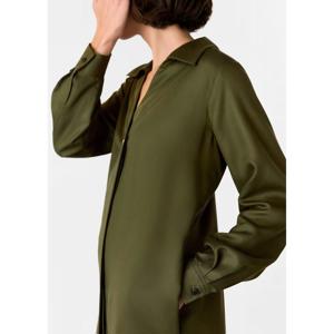 Whistles Khaki Collared Button Short Dress